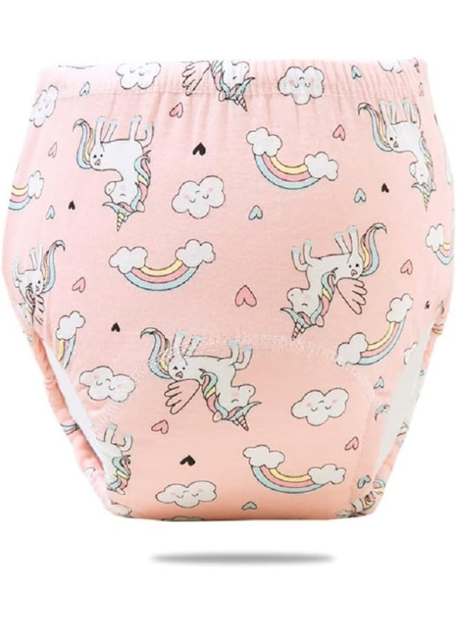 عبوة من قطعتين من سراويل التدريب على استخدام المرحاض للأطفال الأولاد والبنات، سراويل تدريب ماصة للأطفال الصغار مصنوعة من القطن قابلة لإعادة الاستخدام ومطبوعة برسومات للأطفال من وزن 7-14 كجم (2-3 سنوات/مقاس 100). - Image 2